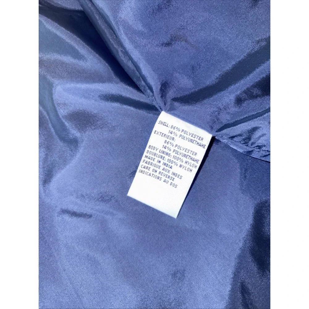Talbots Petite Women's Small Navy Blue Full Zip Lined Rain Jacket Pocket‎ EUC - Picture 6 of 6